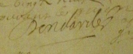 Signature de Louis Broqueville, sieur d'Endardé.