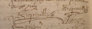 Signature de Blaise et de Jean Broqueville d'Empiroy