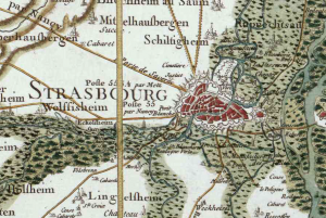 Strasbourg sur la carte de Cassini (1748)
