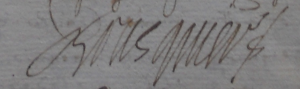 Signature de Pierre de Bousquier en 1630.