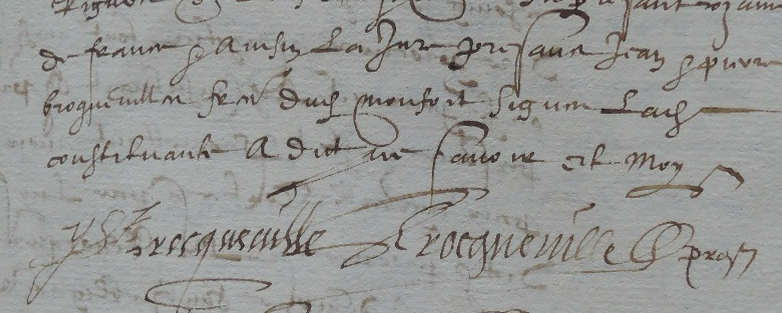 Signature de Pierre suivie de celle de Jean dit Janotet. Avant-dernière ligne, il est écrit qu'ils sont frères.
