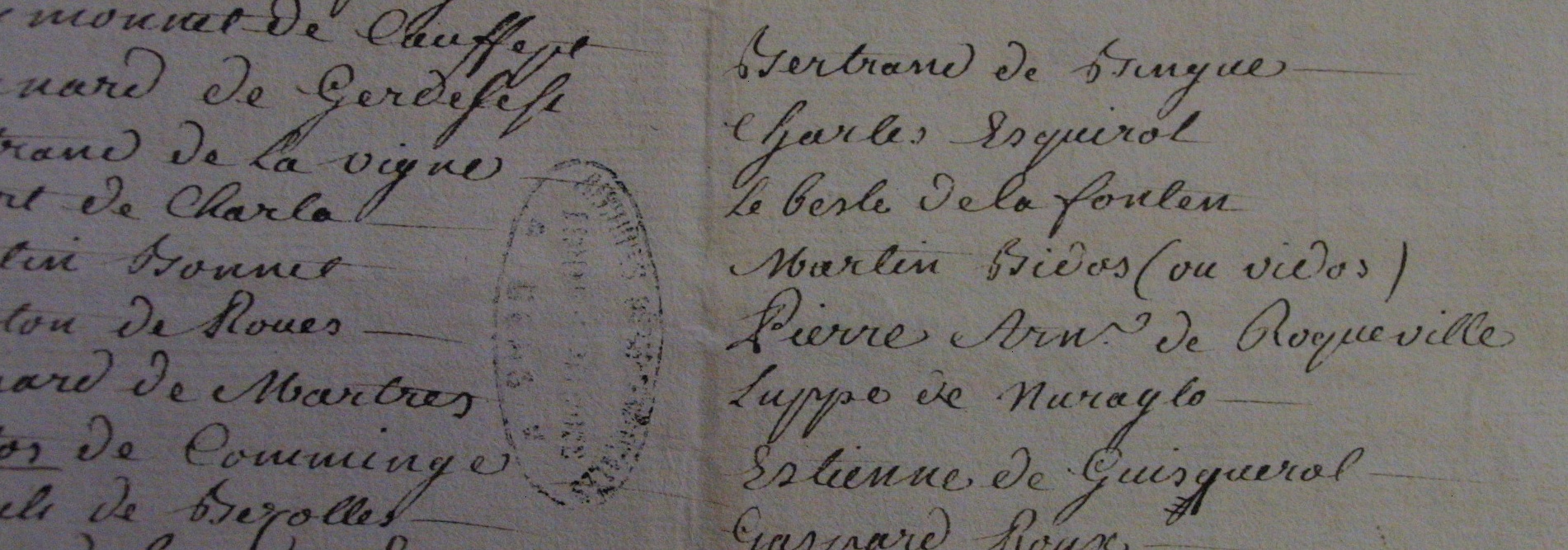 première copie de la montre conservée aux archives départementales du Gers à Auch
