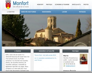Première page du site Internet de Monfort