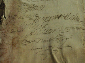 Signatures des deux Broqueville et de Marguerite Dulaur