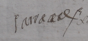 Une des signatures de Jean-Jacques de Malac, sieur de Sarracave