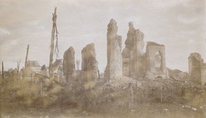Les ruines de Dixmude en 1917.